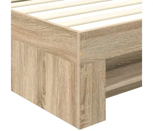 Gultas Rāmis Sonoma Ozols 100 X 200 M Inženierijas Koks Vidaxl