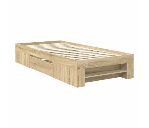 Gultas Rāmis Sonoma Ozols 90 X 200 Cm Inženierijas Koks Vidaxl