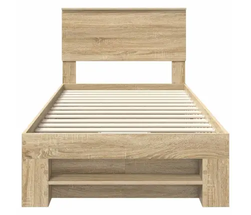 Gultas Rāmis Sonoma Ozols 90 X 200 Cm Inženierijas Koks Vidaxl