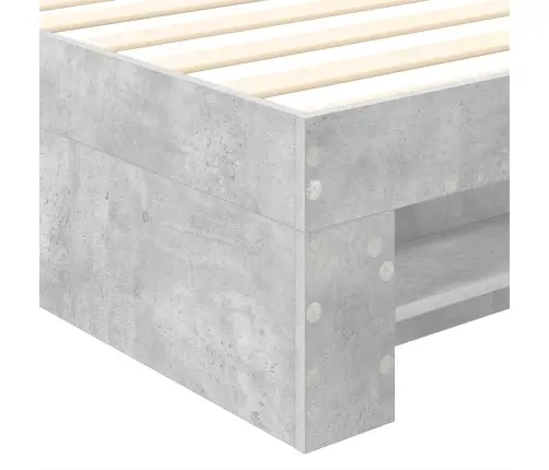 Gultas Rāmis Betona Pelēks 90 X 200 Cm Inženierijas Koks Vidaxl