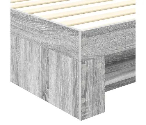 Gultas Rāmis Pelēks Sonoma 90 X 200 Cm Inženierijas Koks Vidaxl