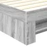 Gultas Rāmis Pelēks Sonoma 90 X 200 Cm Inženierijas Koks Vidaxl