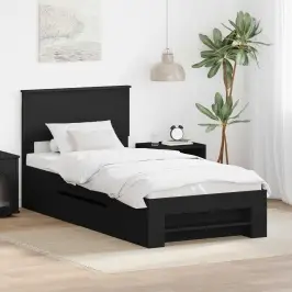 Gultas Rāmis Melna 80 X 200 Cm Inženierijas Koks Vidaxl
