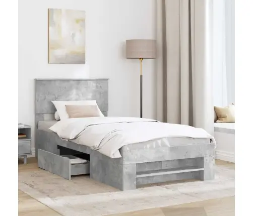 Voodi Raam Peaga Betoonhall 80 X 200 Cm Tehispuit