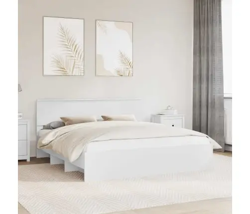 Gultas Rāmis Balts 200 X 200 Cm Inženierijas Koks Vidaxl