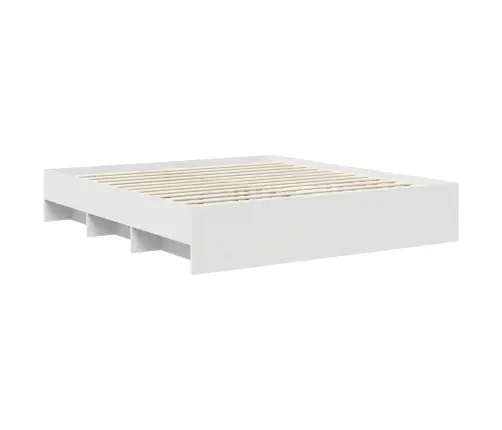 Gultas Rāmis Balts 200 X 200 Cm Inženierijas Koks Vidaxl