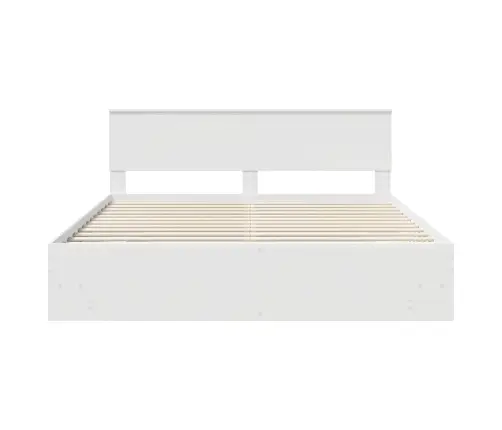 Gultas Rāmis Balts 200 X 200 Cm Inženierijas Koks Vidaxl