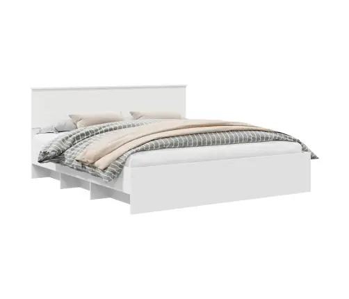 Gultas Rāmis Balts 200 X 200 Cm Inženierijas Koks Vidaxl