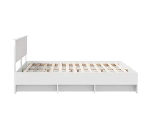 Gultas Rāmis Balts 200 X 200 Cm Inženierijas Koks Vidaxl