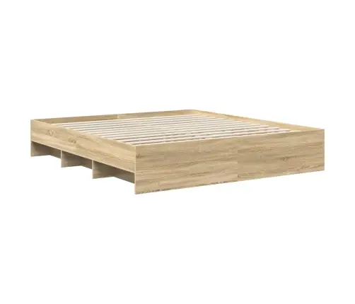 Gultas Rāmis Sonoma Ozols 200 X 200 Cm Inženierijas Koks Vidaxl