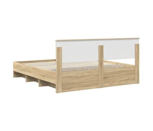 Gultas Rāmis Sonoma Ozols 200 X 200 Cm Inženierijas Koks Vidaxl