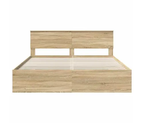 Gultas Rāmis Sonoma Ozols 200 X 200 Cm Inženierijas Koks Vidaxl