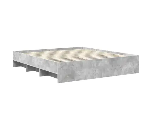 Gultas Rāmis Betona Pelēks 180 X 200 Cm Inženierijas Koks Vidaxl