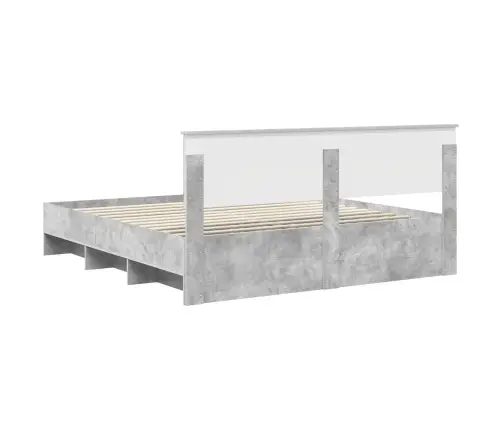 Gultas Rāmis Betona Pelēks 180 X 200 Cm Inženierijas Koks Vidaxl