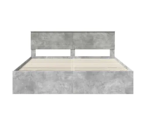 Gultas Rāmis Betona Pelēks 180 X 200 Cm Inženierijas Koks Vidaxl