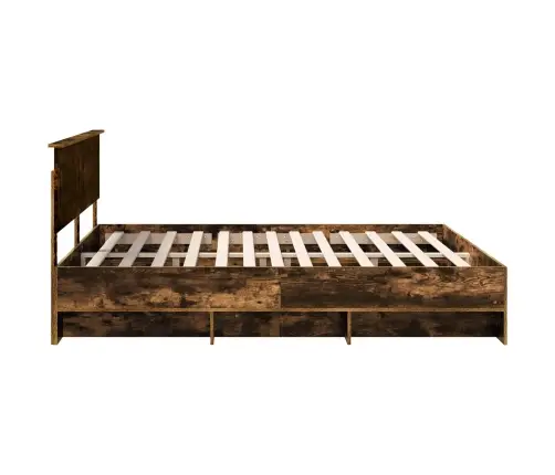 Voodi Raam Peaga Suitsetatud Tamm 180 X 200 Cm Tehispuit