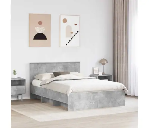 Voodi Raam Peaga Betoonhall 160 X 200 Cm Tehispuit