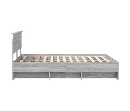 Gultas Rāmis Pelēks Sonoma 150 X 200 Cm Inženierijas Koks Vidaxl