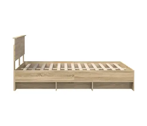 Gultas Rāmis Sonoma Ozols 140 X 200 Cm Inženierijas Koks Vidaxl