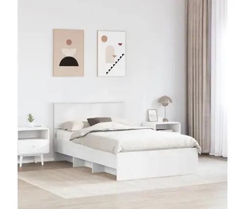 Gultas Rāmis Balts 137 X 203 Cm Inženierijas Koks Vidaxl