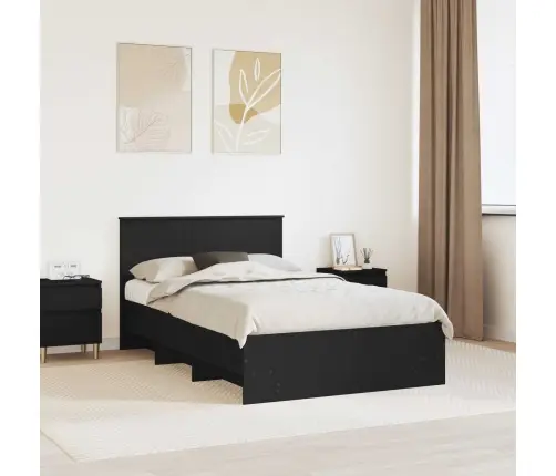 Gultas Rāmis Melna 137 X 203 Cm Inženierijas Koks Vidaxl