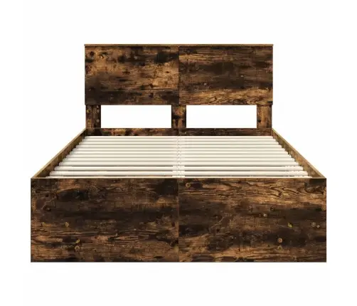 Gultas Rāmis Dūmaka Ozols 137 X 203 Cm Inženierijas Koks Vidaxl