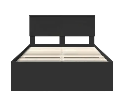 Gultas Rāmis Melna 120 X 123 Cm Inženierijas Koks Vidaxl