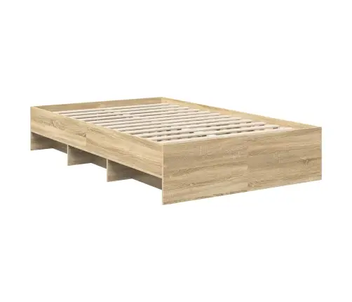 Gultas Rāmis Sonoma Ozols 120 X 123 Cm Inženierijas Koks Vidaxl