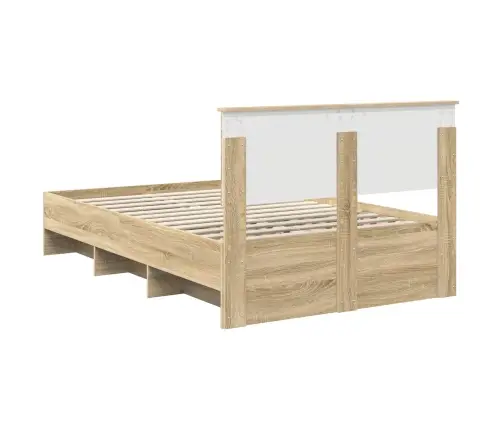 Gultas Rāmis Sonoma Ozols 120 X 123 Cm Inženierijas Koks Vidaxl