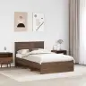 Gultas Rāmis Brūns Ozols 120 X 123 Cm Inženierijas Koks Vidaxl
