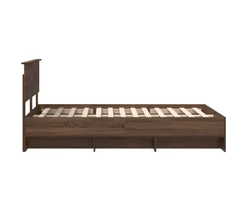 Gultas Rāmis Brūns Ozols 120 X 123 Cm Inženierijas Koks Vidaxl