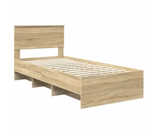 Gultas Rāmis Sonoma Ozols 120 X 123 Cm Inženierijas Koks Vidaxl