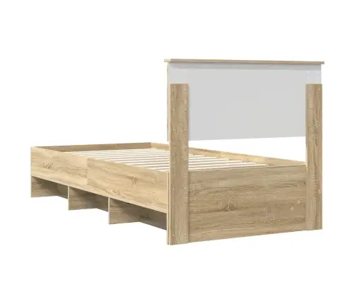 Gultas Rāmis Sonoma Ozols 120 X 123 Cm Inženierijas Koks Vidaxl