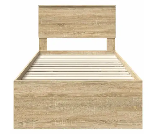 Gultas Rāmis Sonoma Ozols 120 X 123 Cm Inženierijas Koks Vidaxl
