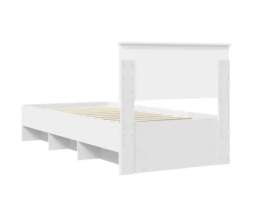 Voodi Raam Peaga Valge 90 X 200 Cm Tehispuit