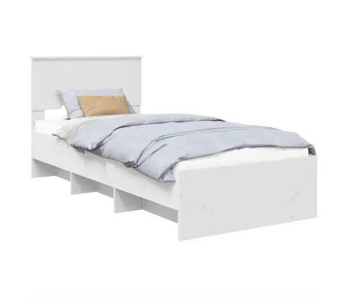 Voodi Raam Peaga Valge 90 X 200 Cm Tehispuit