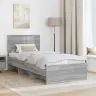 Gultas Rāmis Pelēks Sonoma 90 X 200 Cm Inženierijas Koks Vidaxl