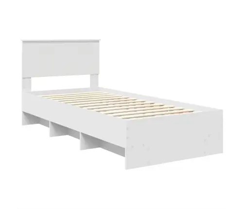Gultas Rāmis Balts 90 X 200 Cm Inženierijas Koks Vidaxl