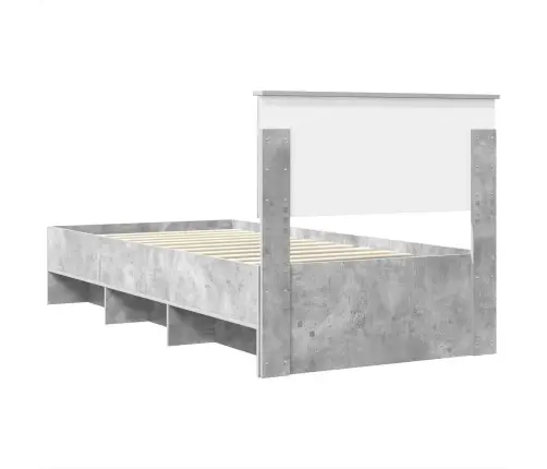 Gultas Rāmis Betona Pelēks 90 X 200 Cm Inženierijas Koks Vidaxl