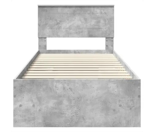 Gultas Rāmis Betona Pelēks 90 X 200 Cm Inženierijas Koks Vidaxl