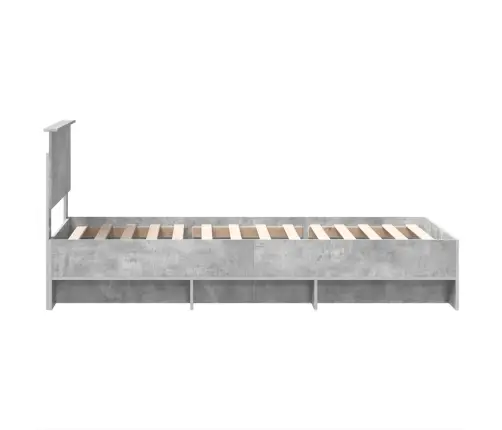 Gultas Rāmis Betona Pelēks 90 X 200 Cm Inženierijas Koks Vidaxl