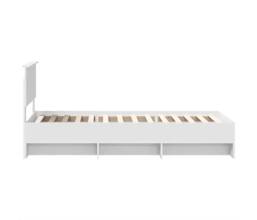 Voodi Raam Peaga Valge 80 X 200 Cm Tehispuit