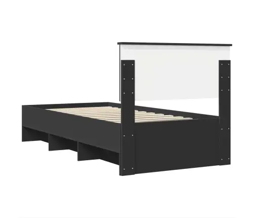 Lovos Rėmas Su Galvūgalio Juoda 80 X 200 Cm Apdirbta Mediena