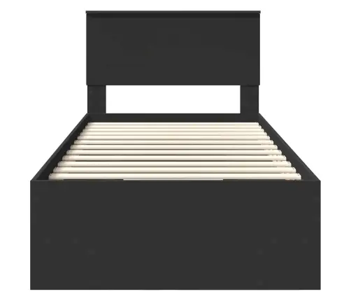 Lovos Rėmas Su Galvūgalio Juoda 80 X 200 Cm Apdirbta Mediena