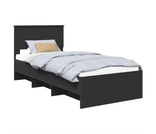 Lovos Rėmas Su Galvūgalio Juoda 80 X 200 Cm Apdirbta Mediena