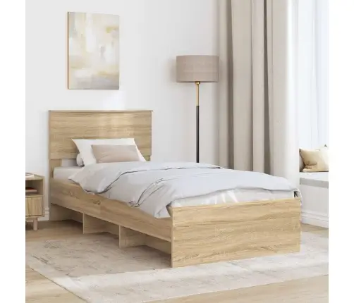 Voodi Raam Peaga Sonoma Tamm 80 X 200 Cm Tehispuit