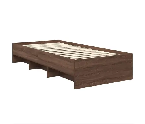 Gultas Rāmis Brūns Ozols 80 X 200 Cm Inženierijas Koks Vidaxl