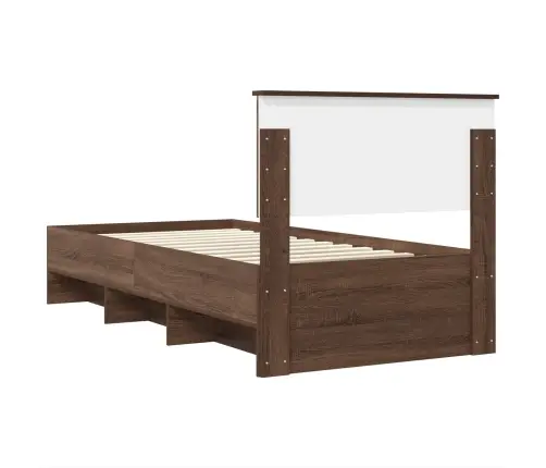 Gultas Rāmis Brūns Ozols 80 X 200 Cm Inženierijas Koks Vidaxl