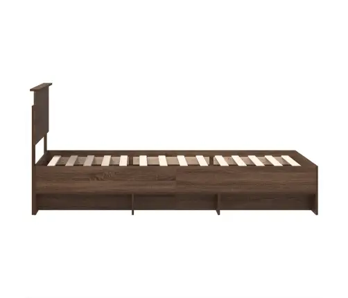 Gultas Rāmis Brūns Ozols 80 X 200 Cm Inženierijas Koks Vidaxl