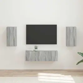 Televizora Sienas Skapja Komplekts 4 Pcs Pelēks Sonoma Vidaxl